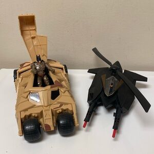 DC Comics Dark Knight Brown Tan Tumbler Vehicle & Helicopter